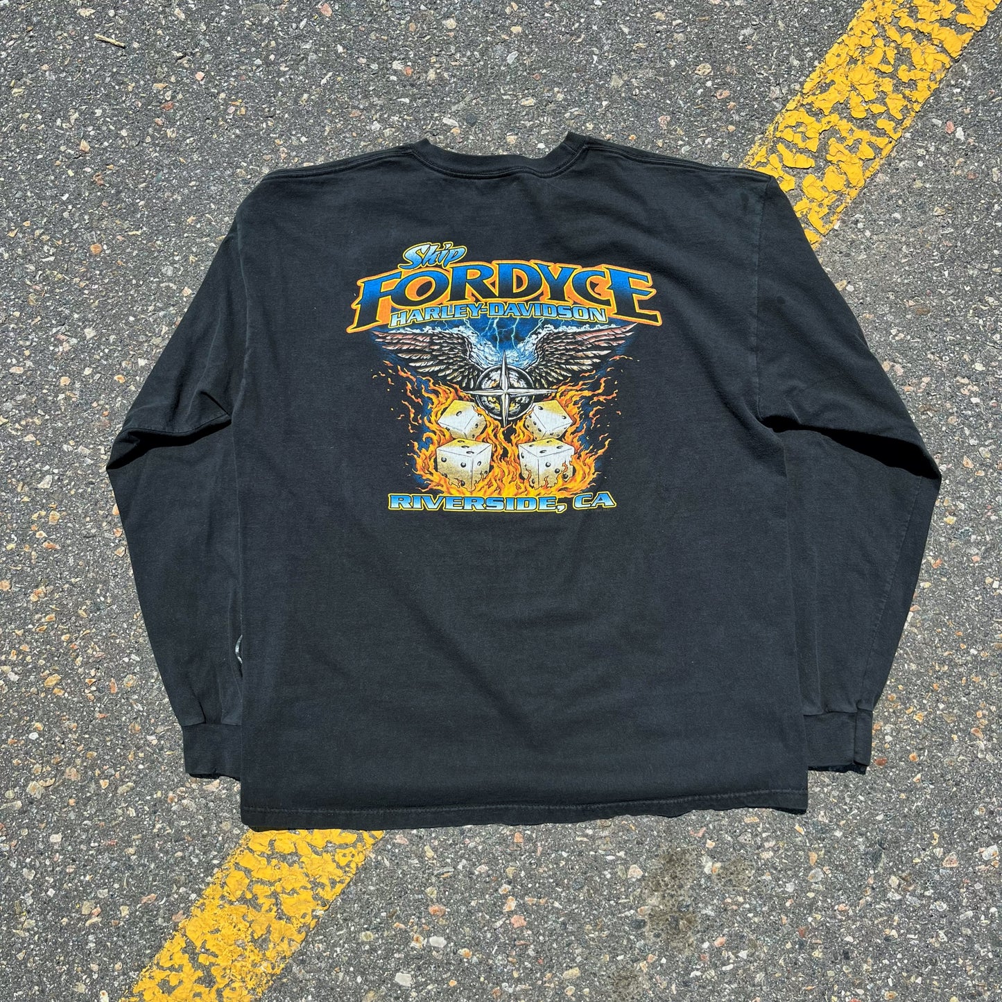 00’s Harley Davidson - Skip Fordyce Flame Longsleeve- XL